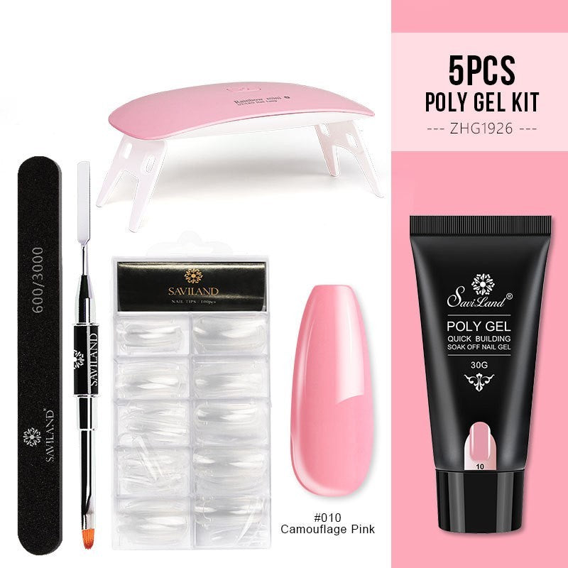 Quick Extension Crystal Gel Nail Set - Camouflage Pink 010