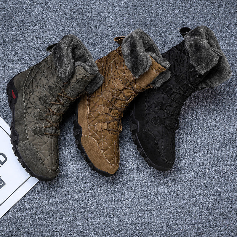 Men's Casual Fashion Platform Snow Boots - Brown Color Multiple Sizes