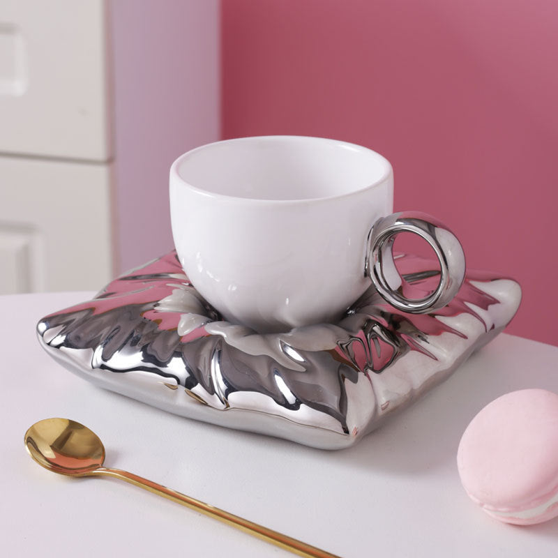 Nordic Ceramic Cup Set - Pillow Coaster 200ml Gift Box