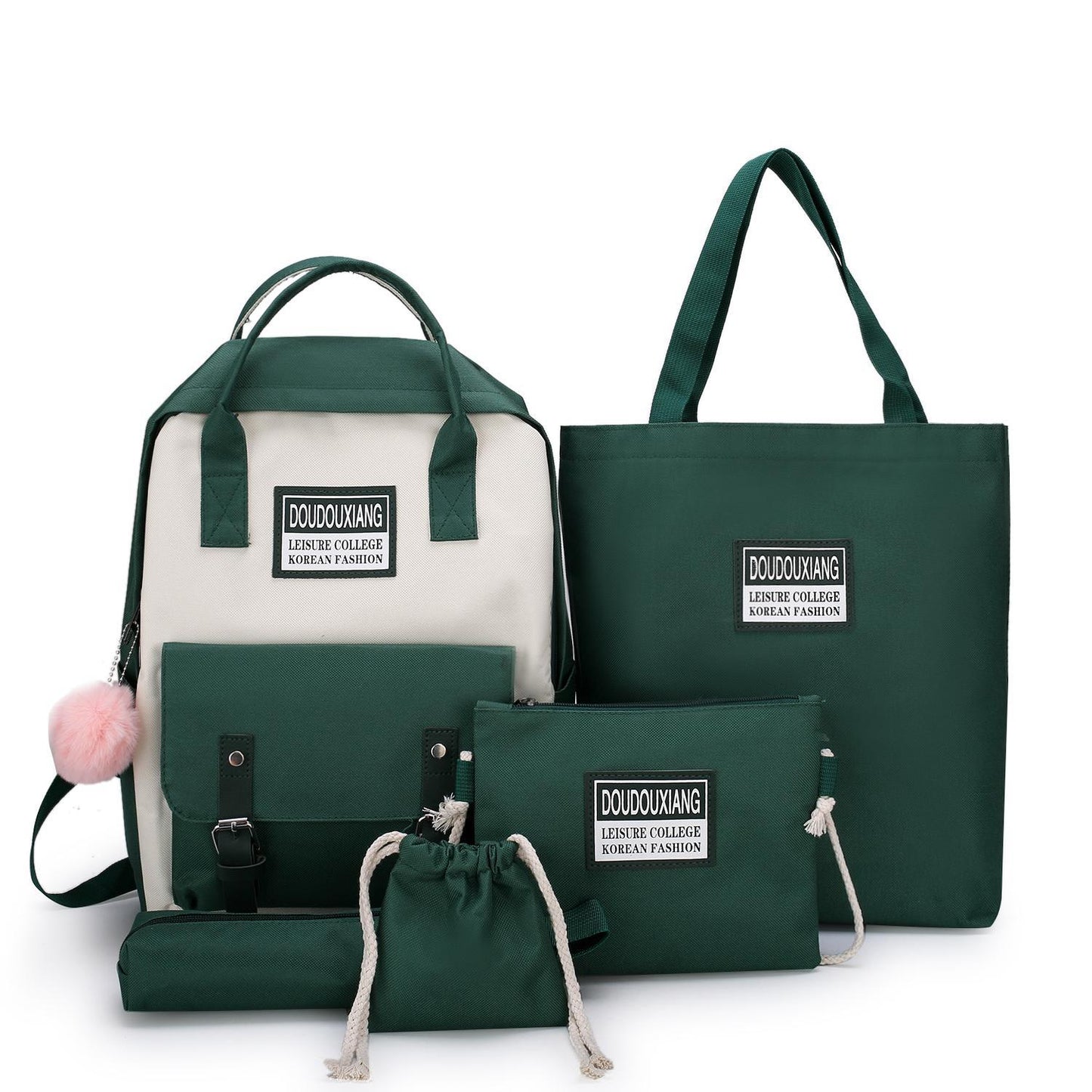 Five-piece women's fashion canvas bag