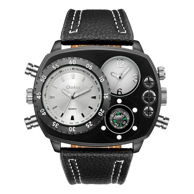 Men's Sports Watch - Quartz Leather Strap