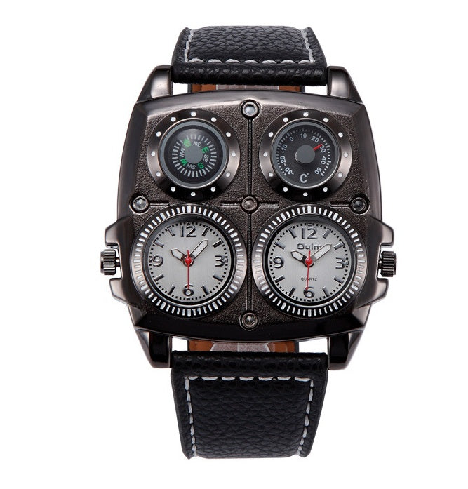 Men's Multifunctional Quartz Watch - 49mm Square
