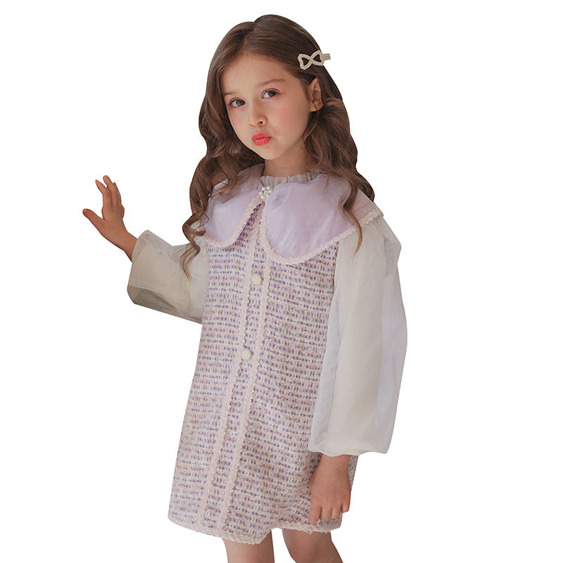 Girl's Sweet Vest And Skirt Two-Piece Suit