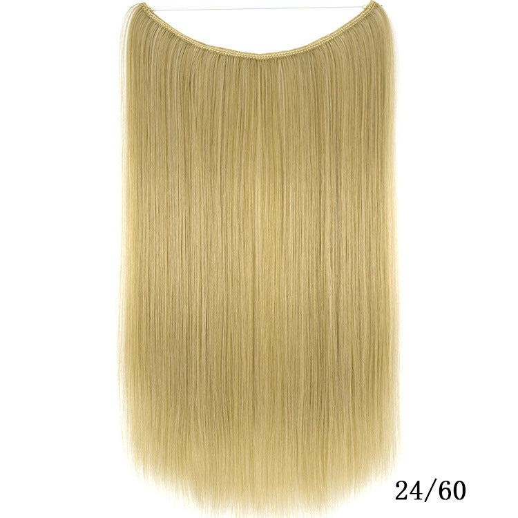Women's 22 Inch Invisible Wire Hair Extensions - No Clips Secret Fish Line Silky Straight Synthetic
