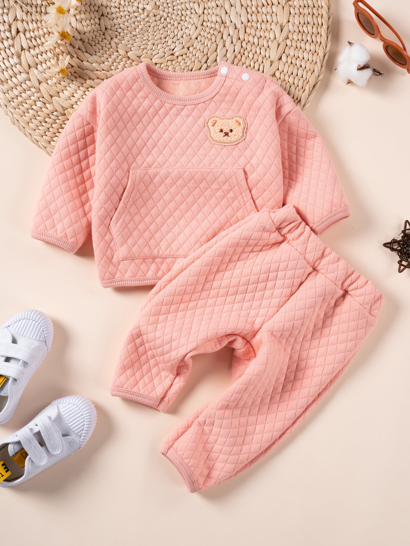 Baby Girl Winter Suit - Infant Thick Clothing Set Navy Blue 68cm
