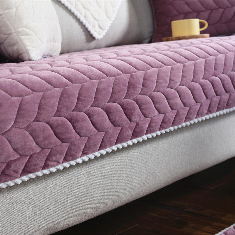 Thicken Plush Quilted Sofa Towel Universal Sectional Sofa Cover Anti-slip Couch Covers