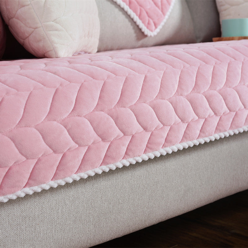 Thicken Plush Quilted Sofa Towel Universal Sectional Sofa Cover Anti-slip Couch Covers