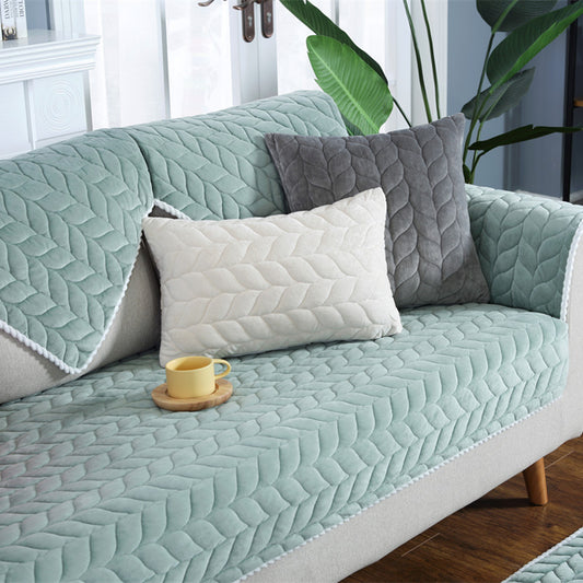 Thicken Plush Quilted Sofa Towel Universal Sectional Sofa Cover Anti-slip Couch Covers