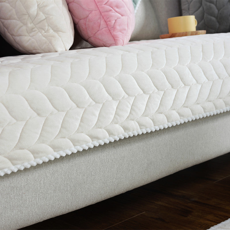 Thicken Plush Quilted Sofa Towel Universal Sectional Sofa Cover Anti-slip Couch Covers