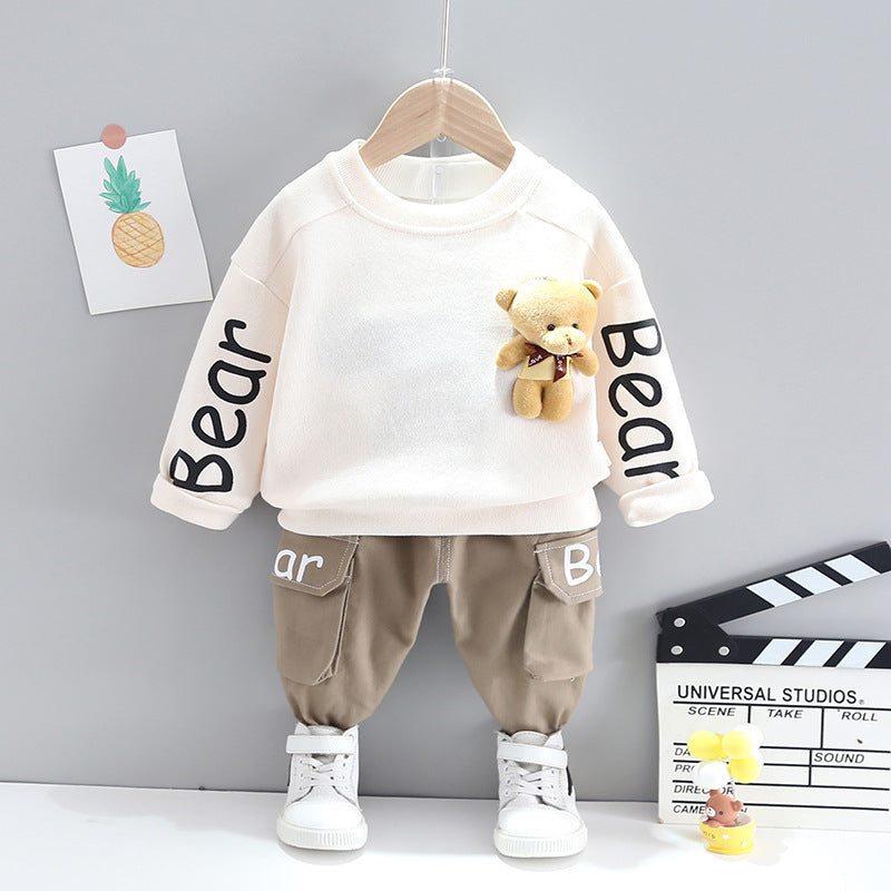 Cute Baby Western-Style Spring Suit - Two-Piece Cotton Set