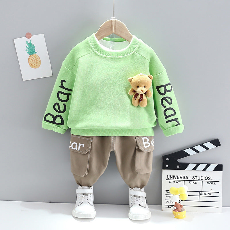 Cute Baby Western-Style Spring Suit - Two-Piece Cotton Set