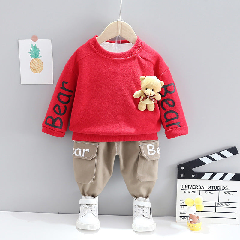 Cute Baby Western-Style Spring Suit - Two-Piece Cotton Set