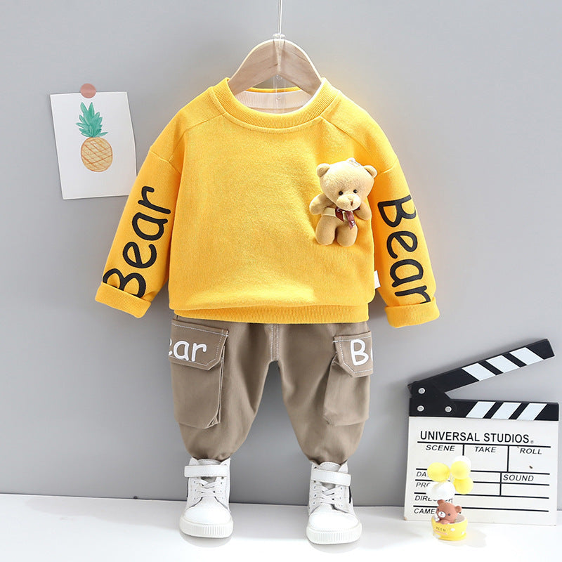 Cute Baby Western-Style Spring Suit - Two-Piece Cotton Set