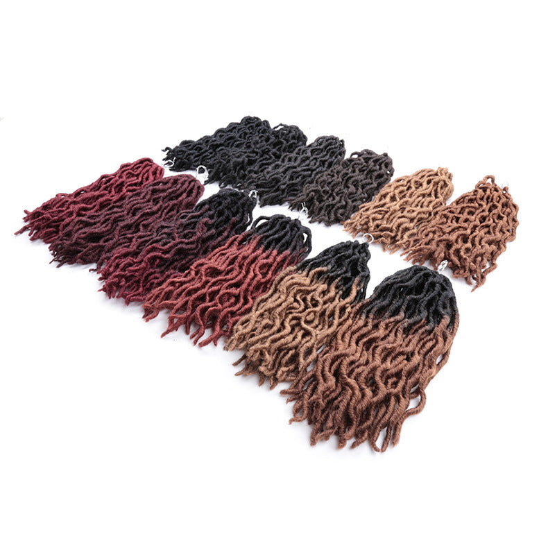African Long Curly Hair 12inch Chemical Fiber Dirty Braid