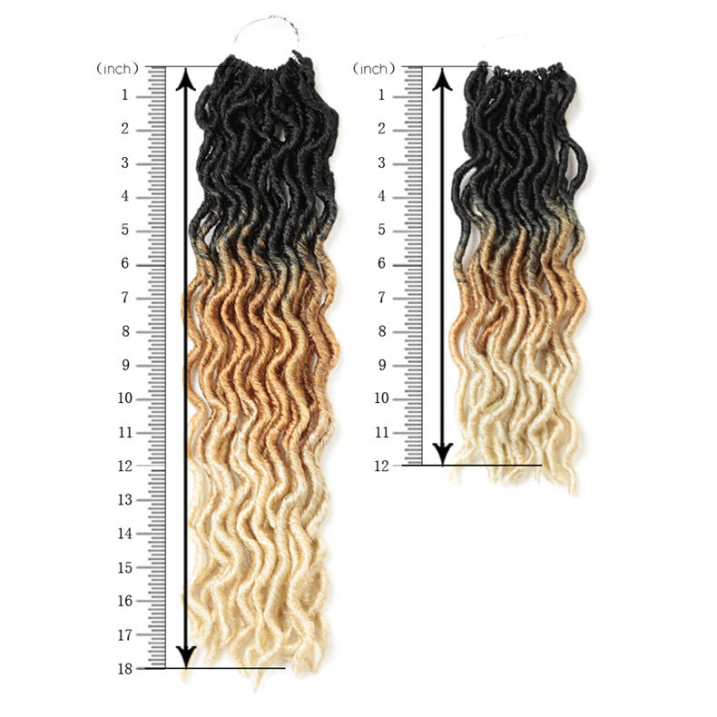 African Long Curly Hair 12inch Chemical Fiber Dirty Braid