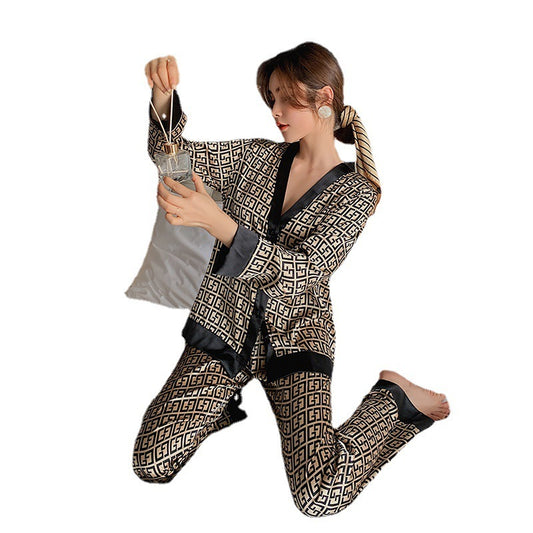 Long-Sleeved Trousers Cardigan V-Neck Home Service
