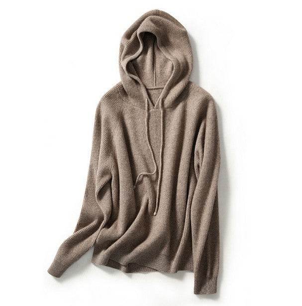 Lazy Loose Hoodie Knit Sweater With Wool Hoodie Backing - Millivan supplies