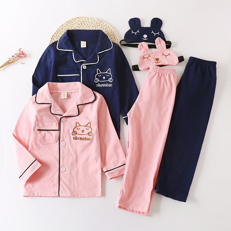Spring Autumn Boys Girls Baby Kids Home Clothing Set - Color A Multiple Sizes