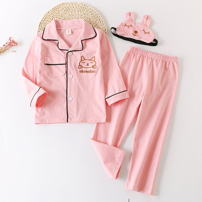 Spring Autumn Boys Girls Baby Kids Home Clothing Set - Color A Multiple Sizes