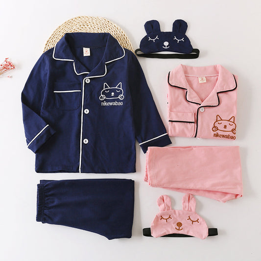 Spring Autumn Boys Girls Baby Kids Home Clothing Set - Color A Multiple Sizes