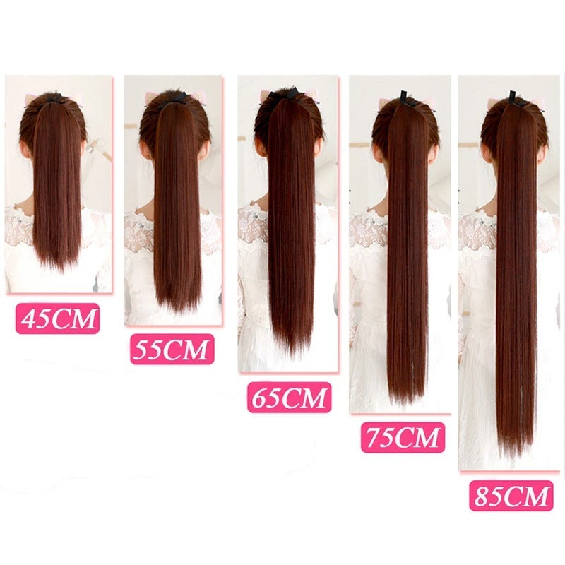 Set of hair extensions in various lengths displayed on a white background.