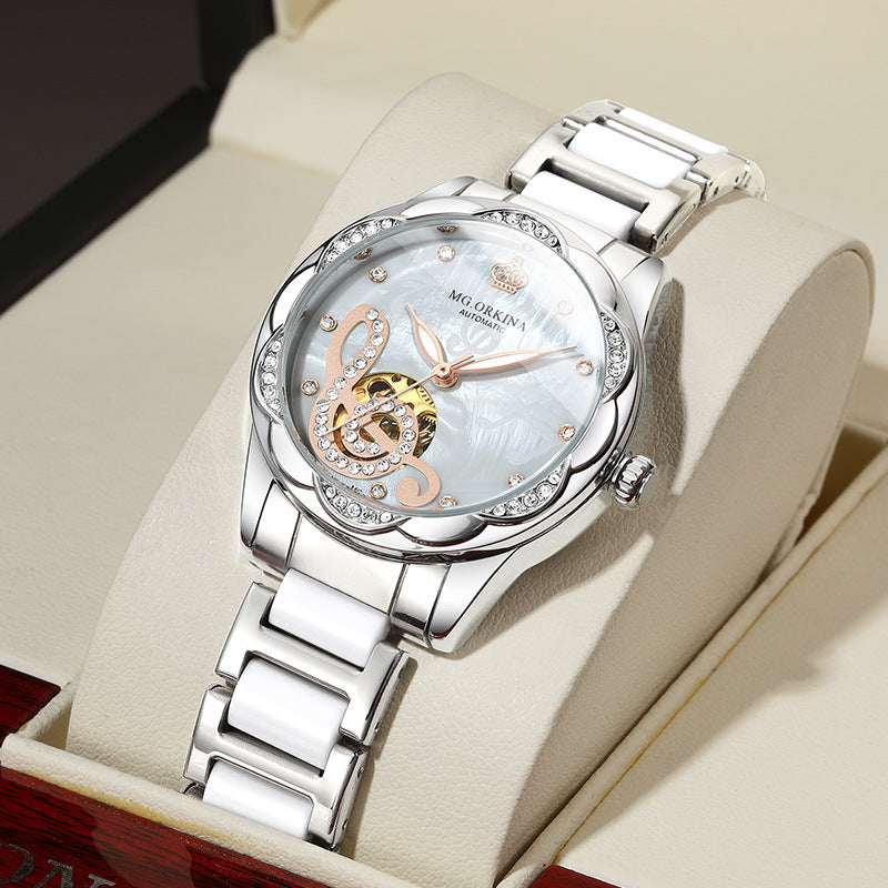 Designer Mechanical Women's Watch - Luxury Ceramic