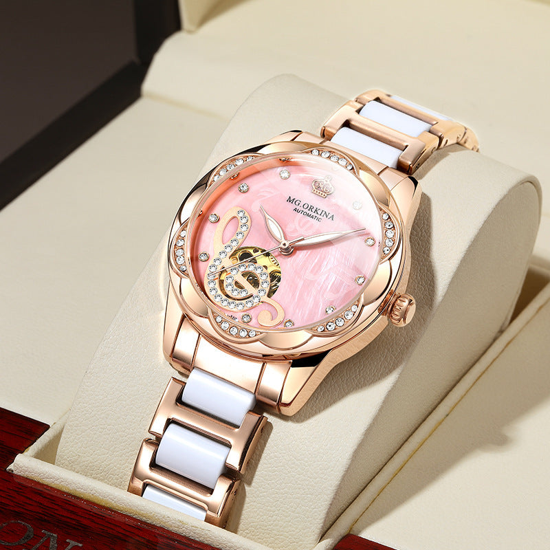 Designer Mechanical Women's Watch - Luxury Ceramic