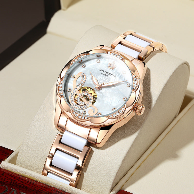Designer Mechanical Women's Watch - Luxury Ceramic