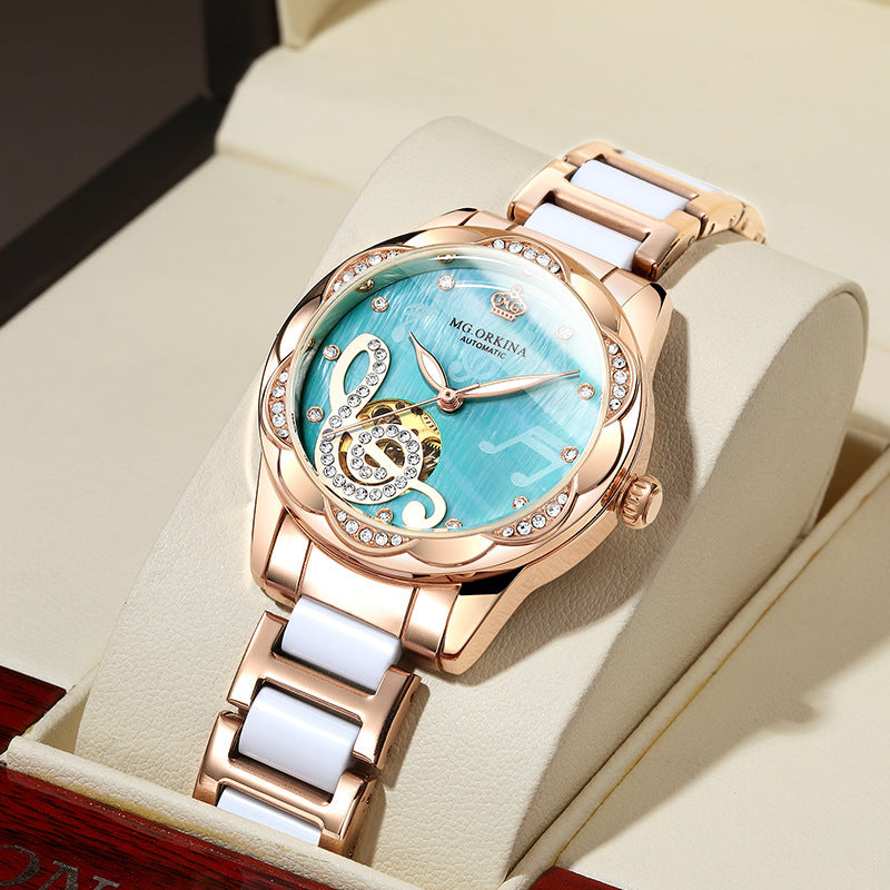 Designer Mechanical Women's Watch - Luxury Ceramic