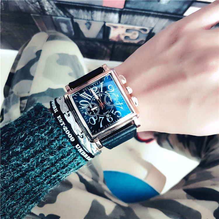 Square Men's Quartz Watch - Multi-Function Vintage