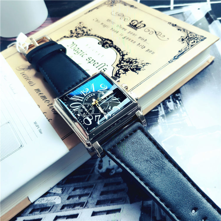 Square Men's Quartz Watch - Multi-Function Vintage