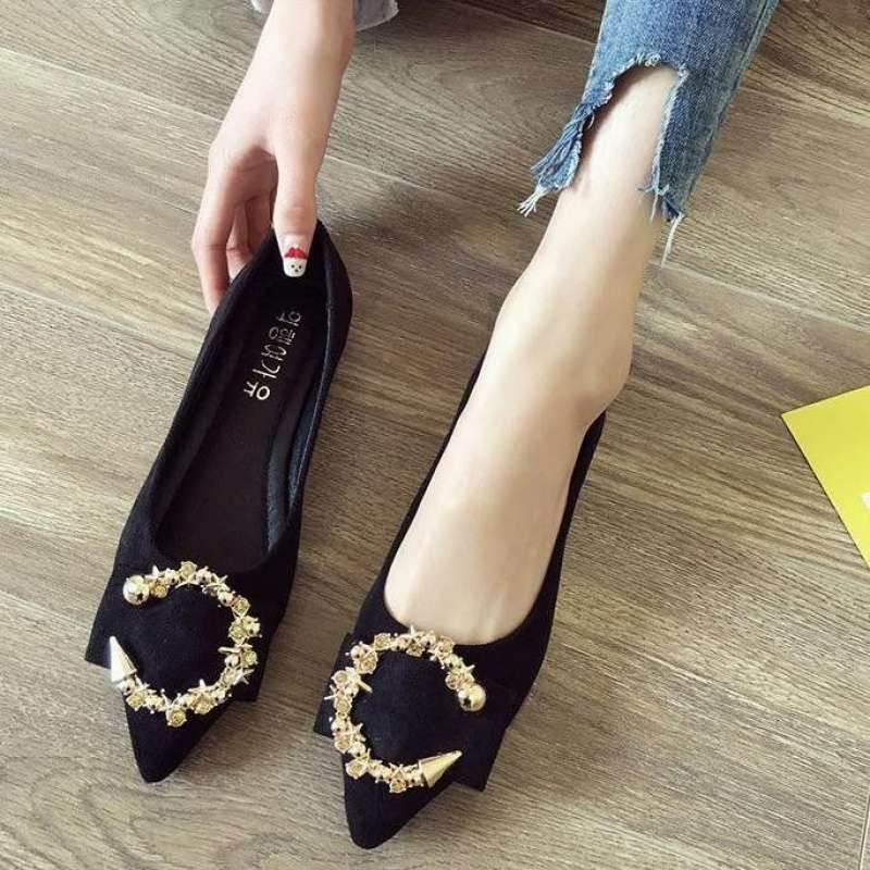 Shallow Mouth Tip Flats For Women Soft Lazy A Pedal Shoes Flat Shoes Women Shoes Woman - Millivan supplies