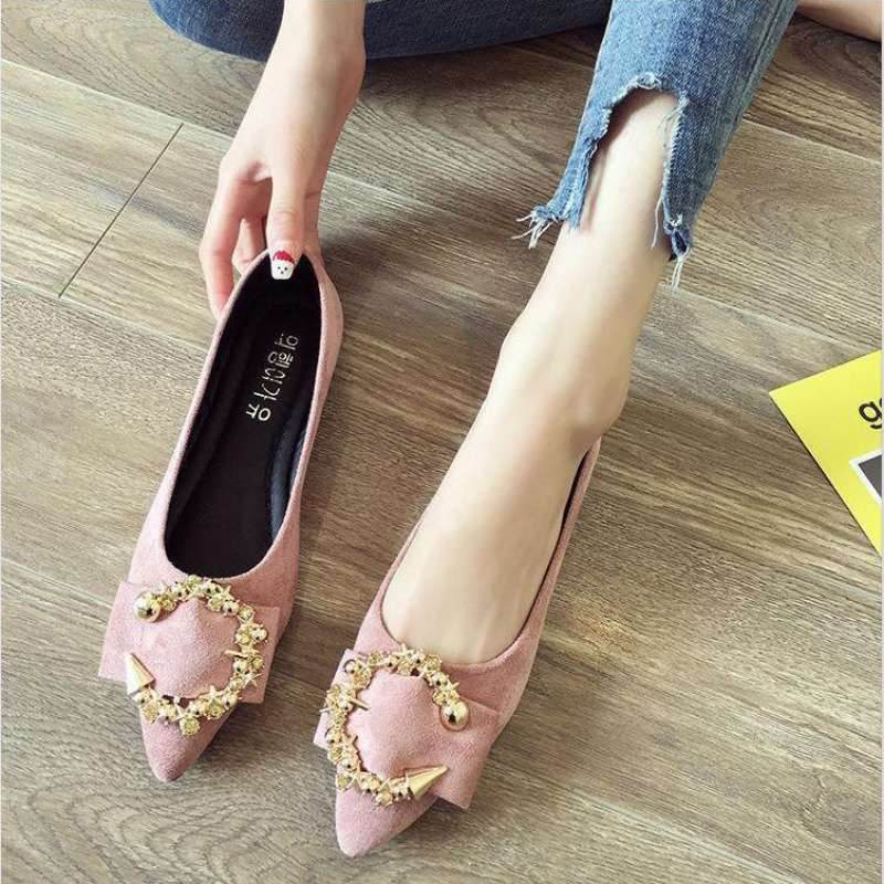 Shallow Mouth Tip Flats For Women Soft Lazy A Pedal Shoes Flat Shoes Women Shoes Woman - Millivan supplies