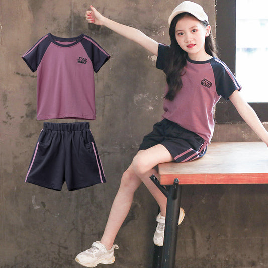 Girls Summer Suit Shorts - Purple Children's Wear Multiple Sizes