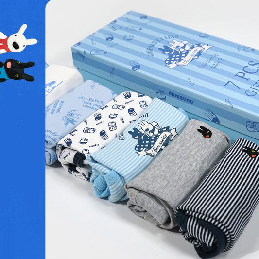Unisex Baby Cotton Romper Set - Infant Seven-Piece Long-Sleeve Collection