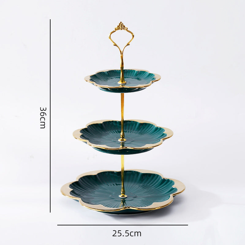 Ceramic Fruit Plate Home Living Room Light Luxury Creative Multi-layer Dessert Fruit Plate - Nordic Style
