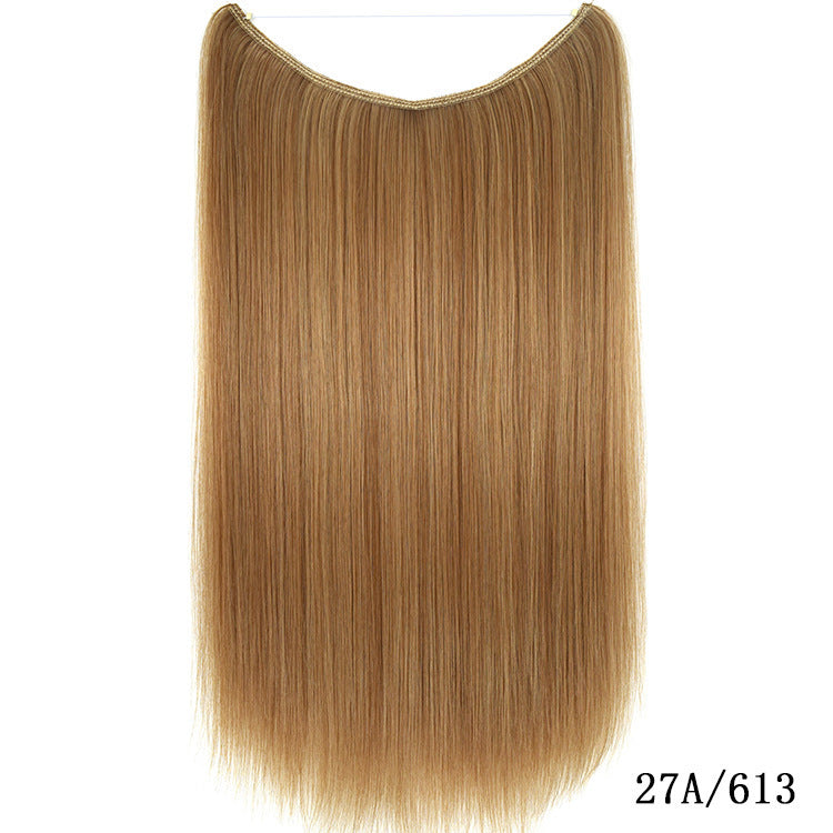 Women's 22 Inch Invisible Wire Hair Extensions - No Clips Secret Fish Line Silky Straight Synthetic