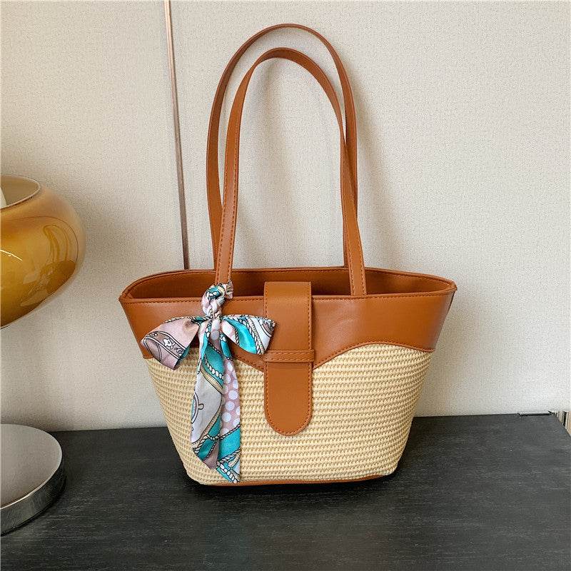 Women's Fashion Simple Silk Scarf Bow Shoulder Bag - Millivan supplies