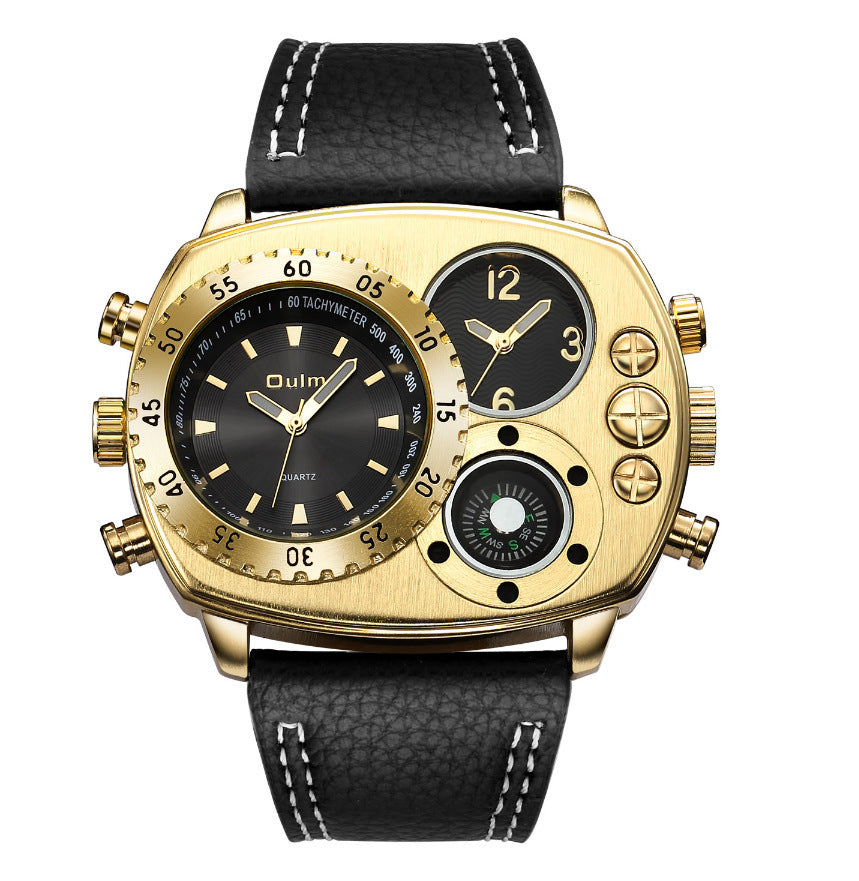 Men's Sports Watch - Quartz Leather Strap