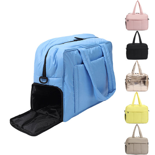 Down Winter Travel Duffle Bag - Women's Sports Gym Yoga Weekender with Shoe Compartment