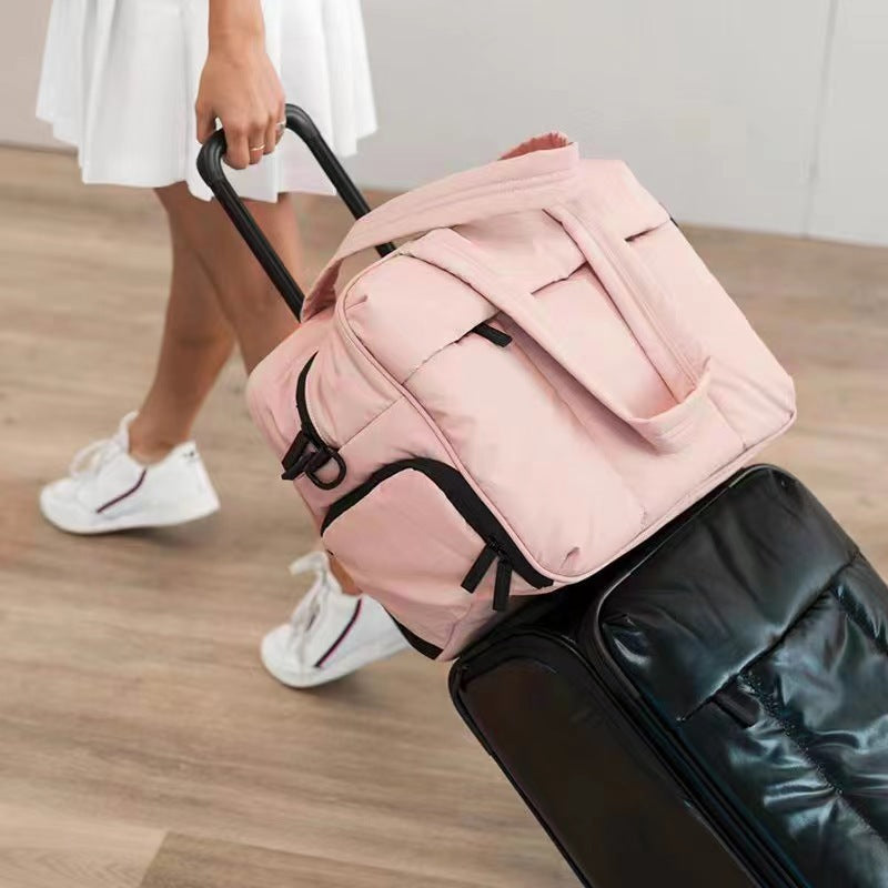 Down Winter Travel Duffle Bag - Women's Sports Gym Yoga Weekender with Shoe Compartment