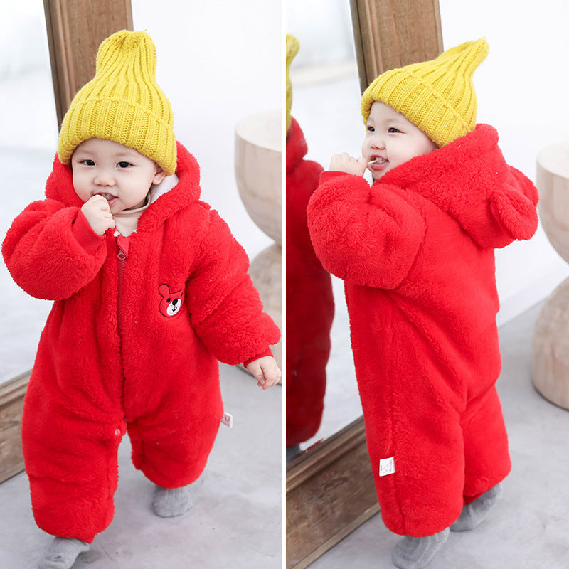 Adorable Newborn Baby Bear Jumpsuit - Cozy Zipper Onesie
