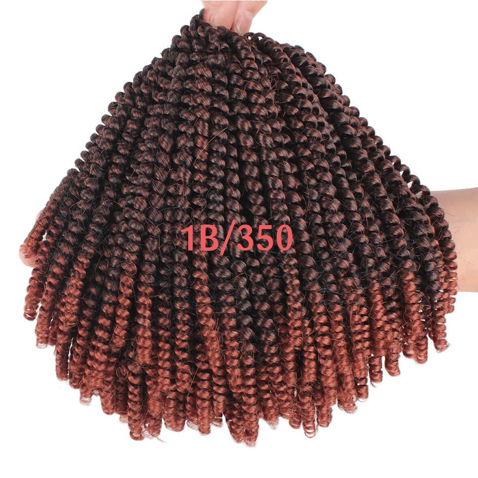Women's 110g Chemical Fiber Hair Extensions - 8 Inches Black Color