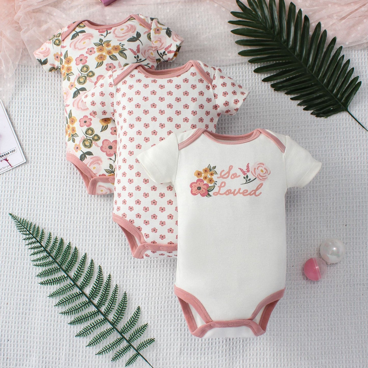 Baby Jumpsuit Fashion Three-Piece Set - Blue Giraffe Design