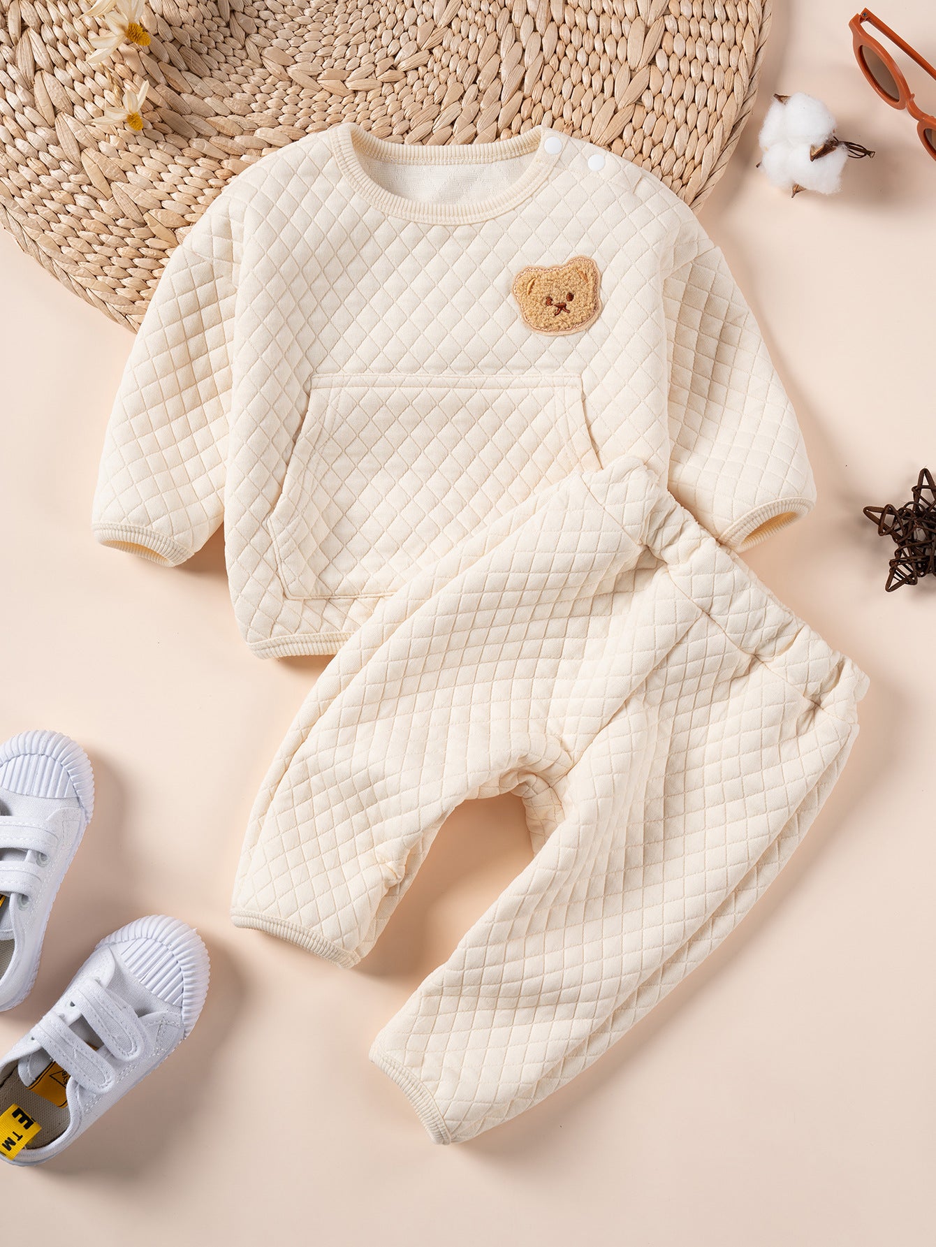 Baby Girl Winter Suit - Infant Thick Clothing Set Navy Blue 68cm