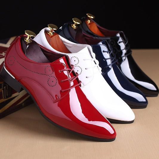 Men's Leather Shoes Business Casual Dress Shoes - Slip-on Black Driving Shoes