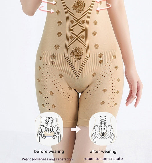 Shapewear with decorative patterns on a white background
