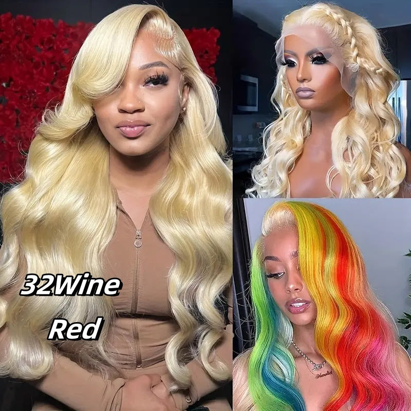 Adult Women's Lace Front Synthetic Wig - European Style Light Gold