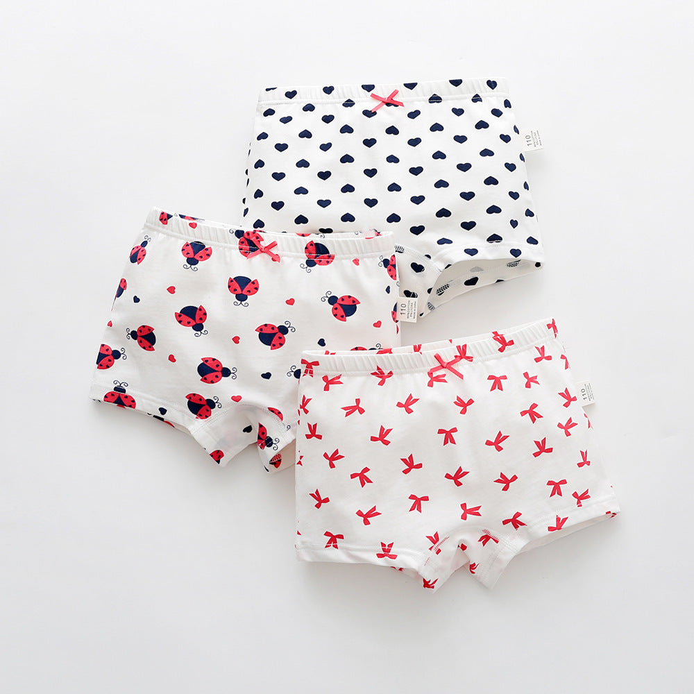 Girls' Cotton Boxer Briefs - Cute Cartoon Children's Underwear