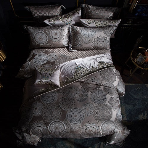 Home Textile Bedding Kit - High-Precision Yarn-Dyed Jacquard Multi-Piece Suit 60s Satin Long-Staple Cotton